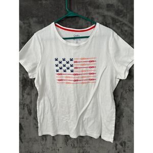 Croft & Barrow The Classic Tee with flag graphic women’s size xl Cotton crabs